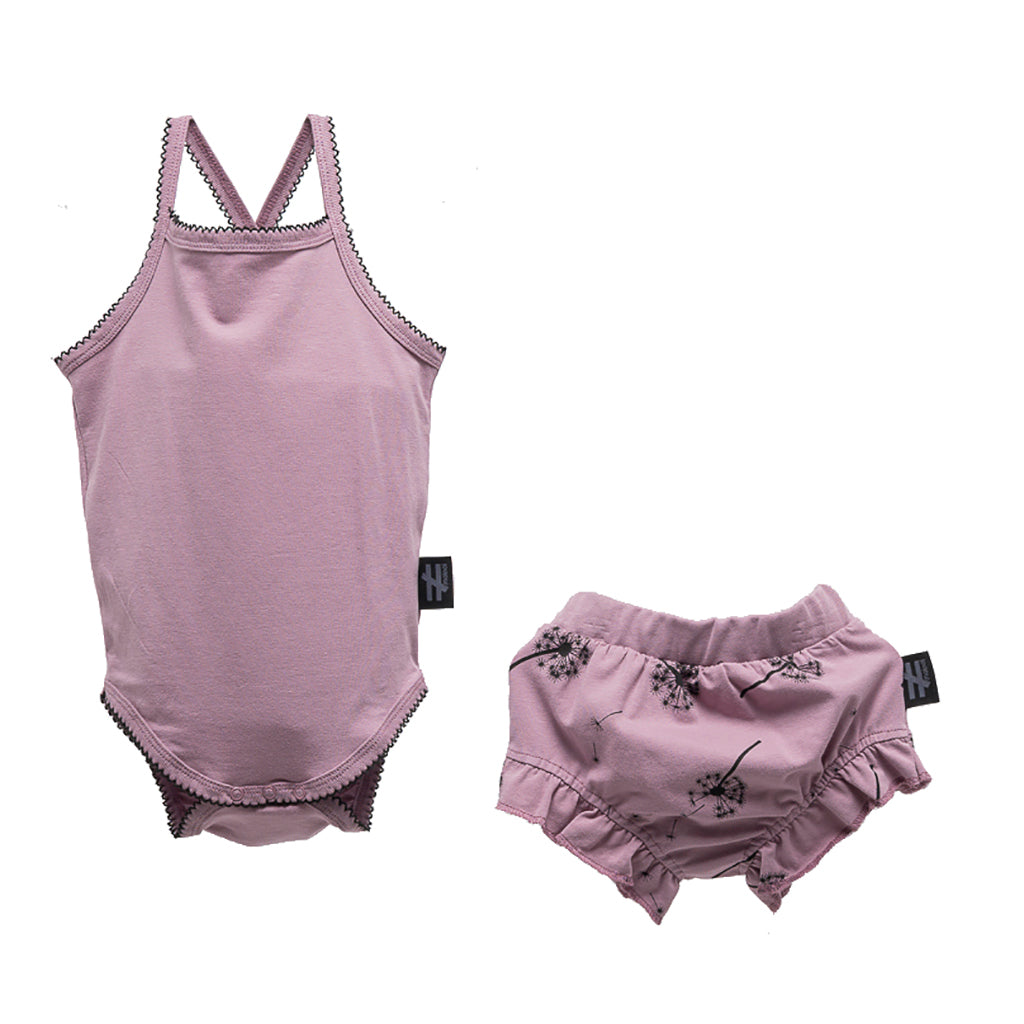 Purple Frill Bodysuit Outfit