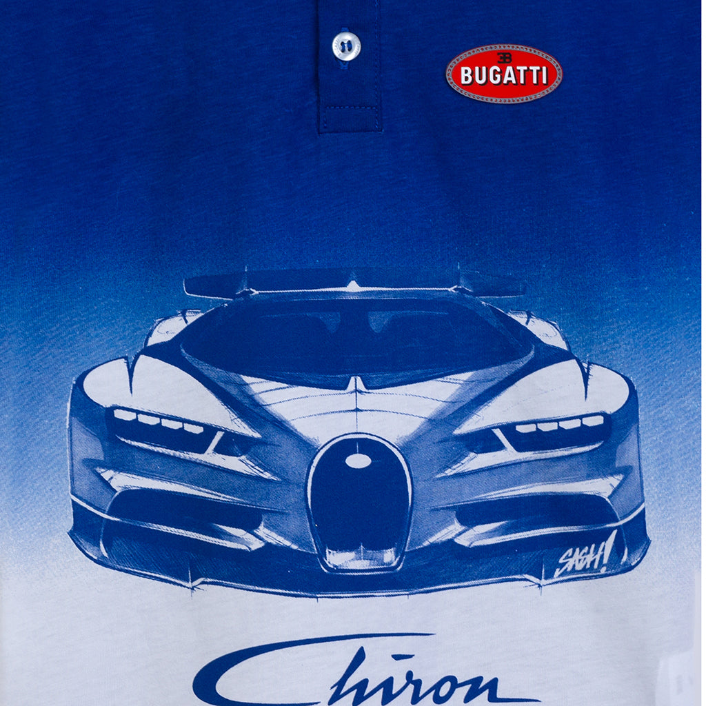 bugatti-Blue Bugatti Print Polo-62416-767