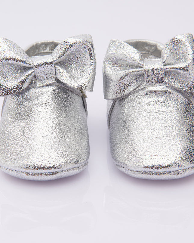 Silver Bow Booties