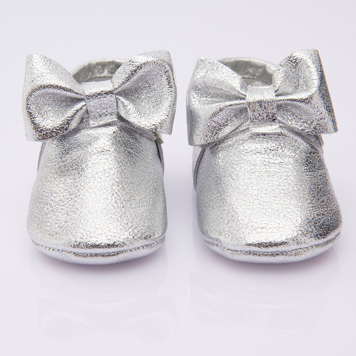 Silver Bow Booties