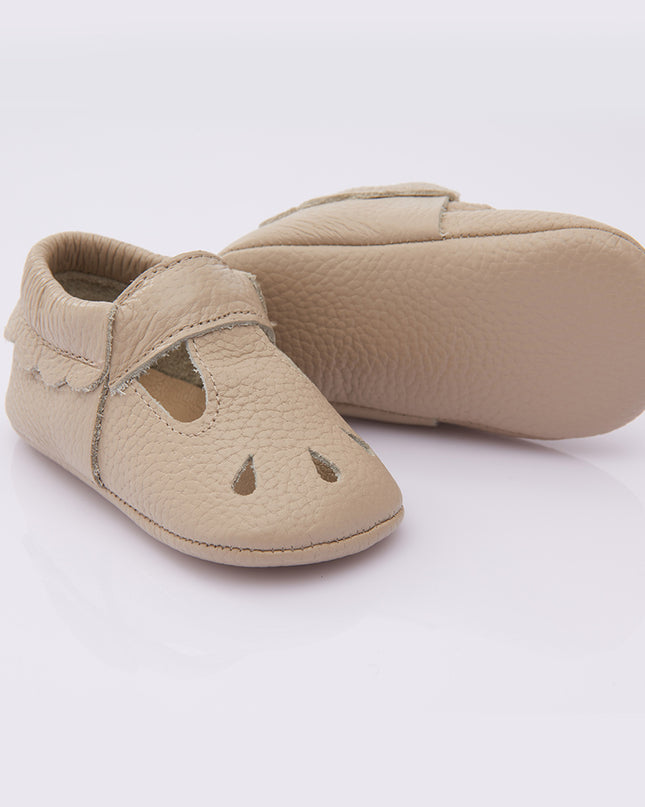 Beige Perforated Booties