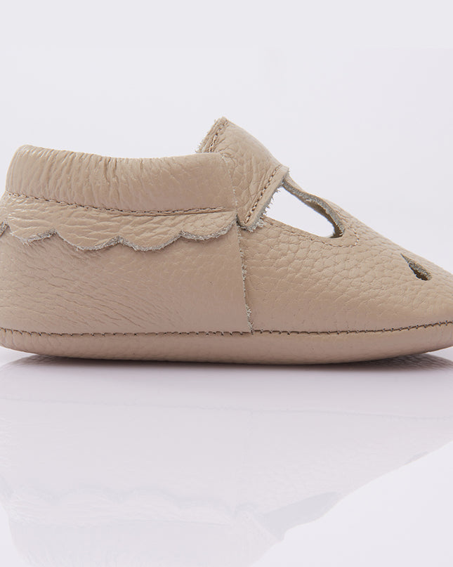Beige Perforated Booties