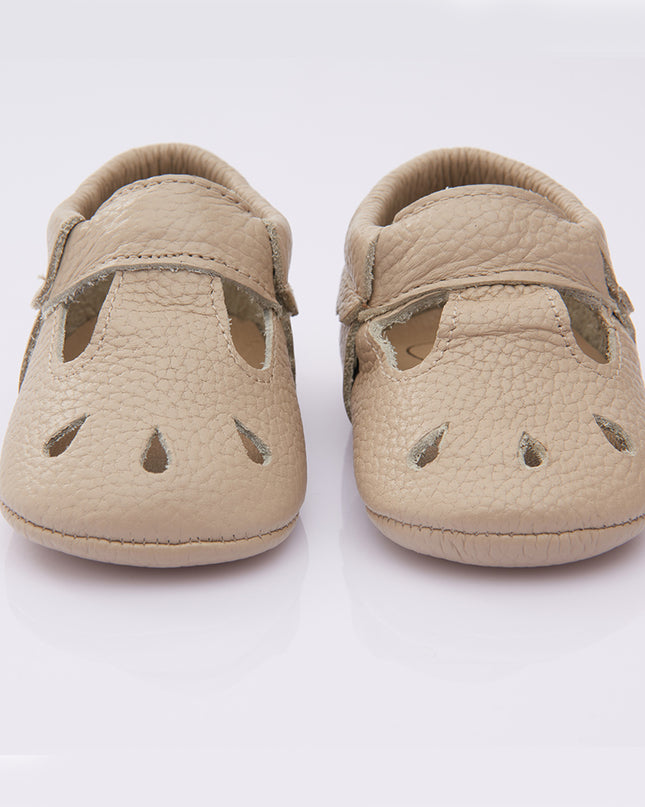 Beige Perforated Booties