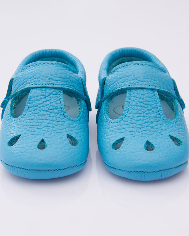 Blue Perforated Booties