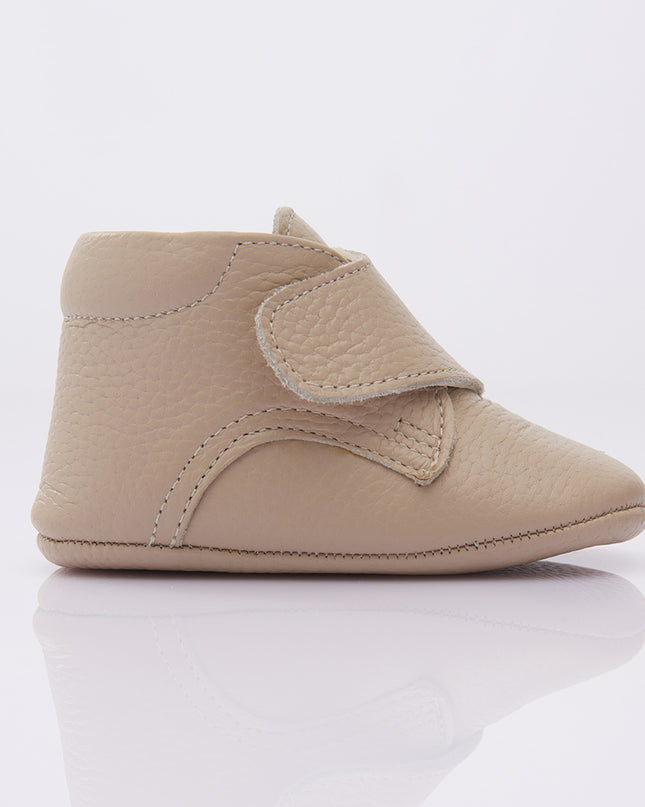 Beige Strap Ankle Booties