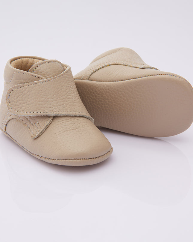 Beige Strap Ankle Booties
