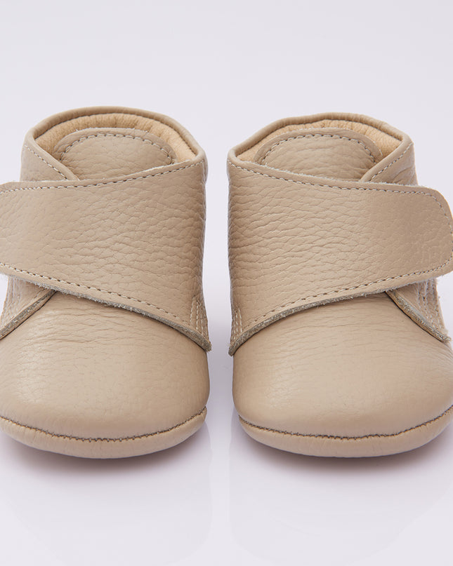 Beige Strap Ankle Booties