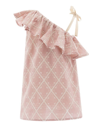 kids atelier-pinolini-kid-girl-pink-ruffle-embroidered-summer-dress-ds010