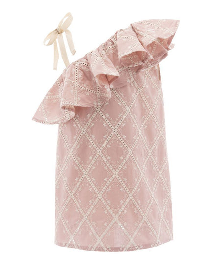 kids atelier-pinolini-kid-girl-pink-ruffle-embroidered-summer-dress-ds010