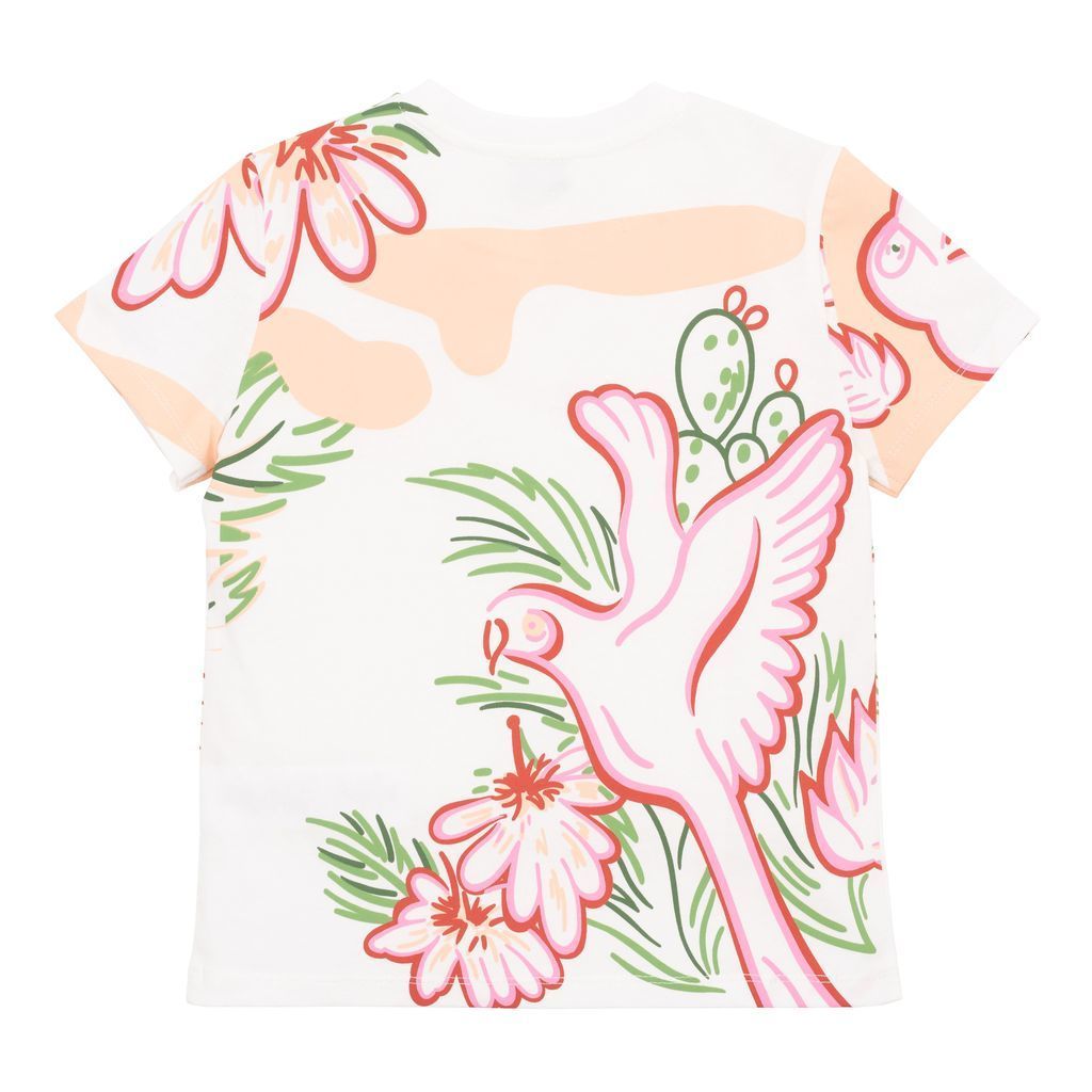 kenzo-White & Pink Logo T-shirt-k15488-152