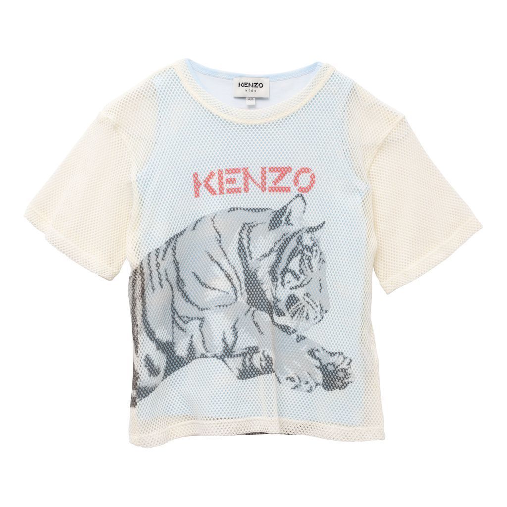kenzo-White Tiger Print T-Shirt-k15496-152