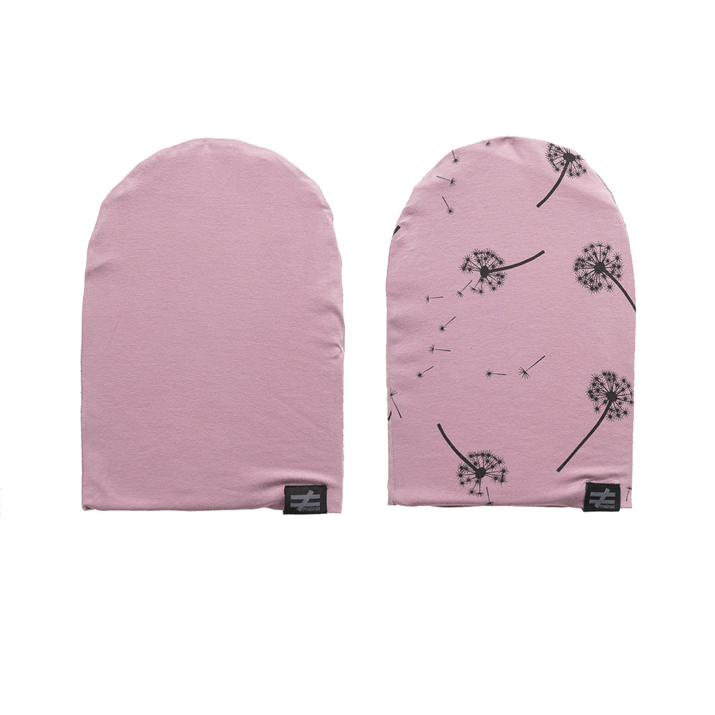 Purple Dandelion Print Beanie Set