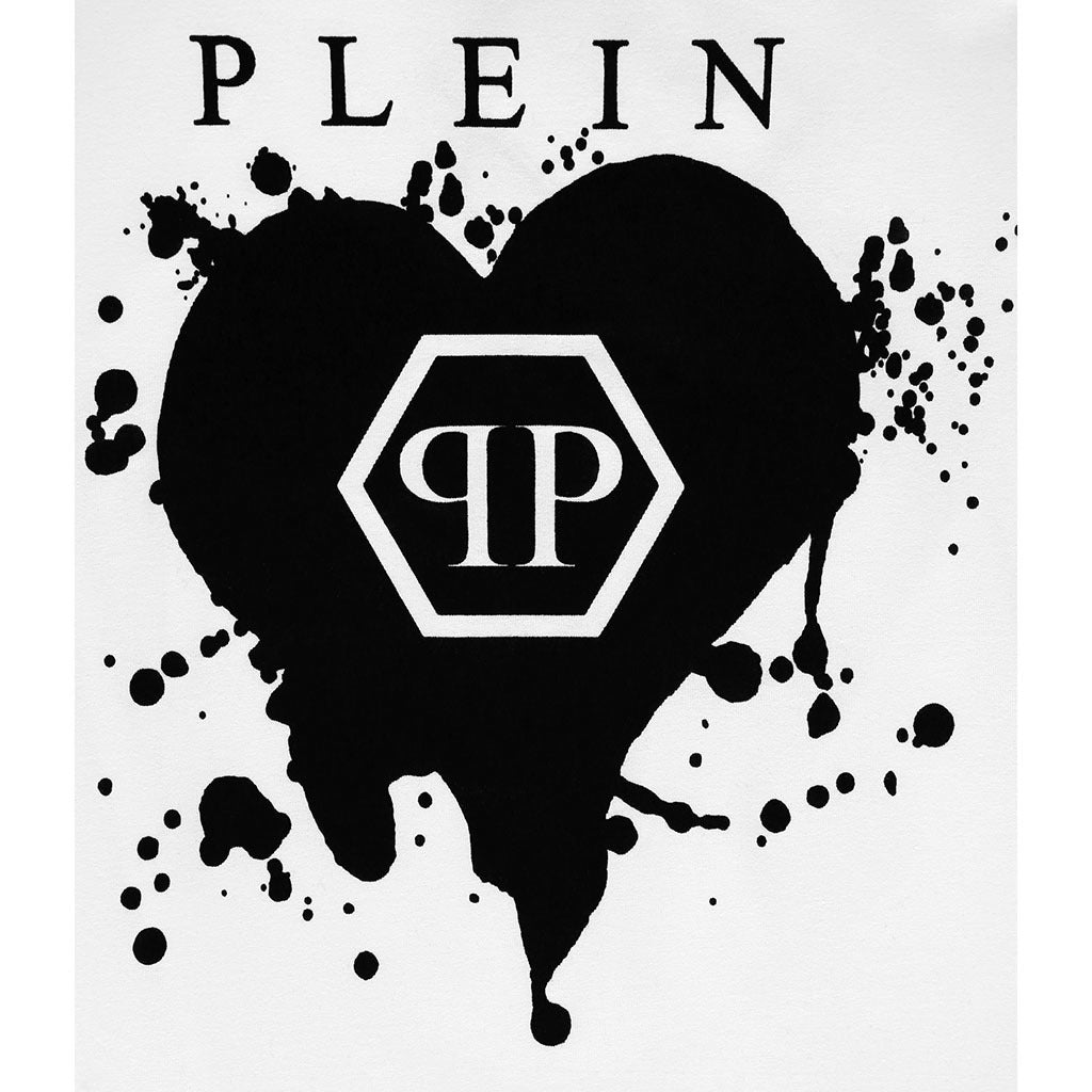 philipp-plein-White & Black Logo T-shirt-2gm001-lba29-10101