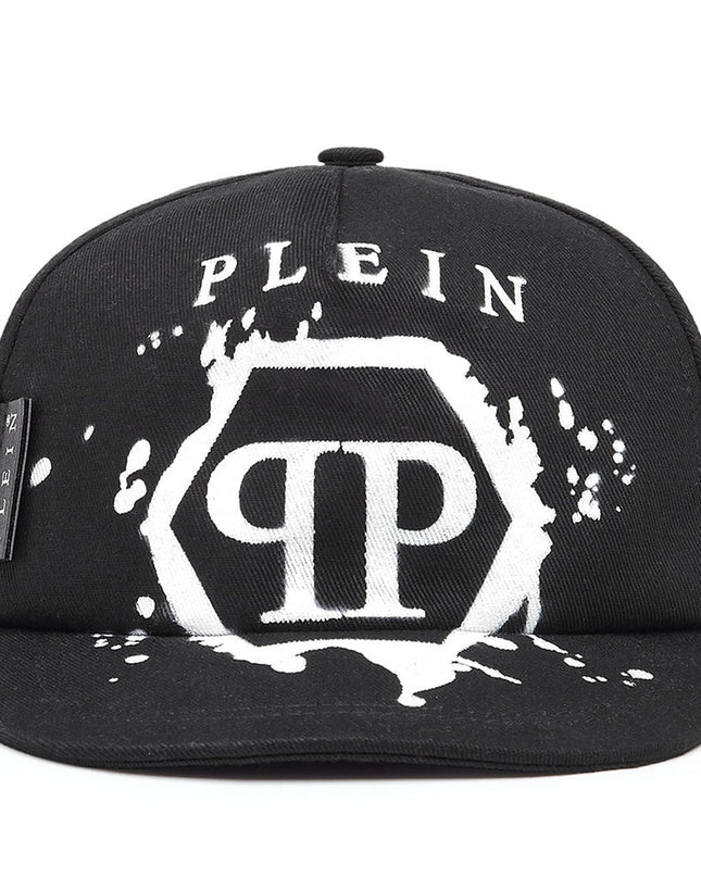 philipp-plein-Black Hexagon Logo Hatt-2ux001-loa04-60100