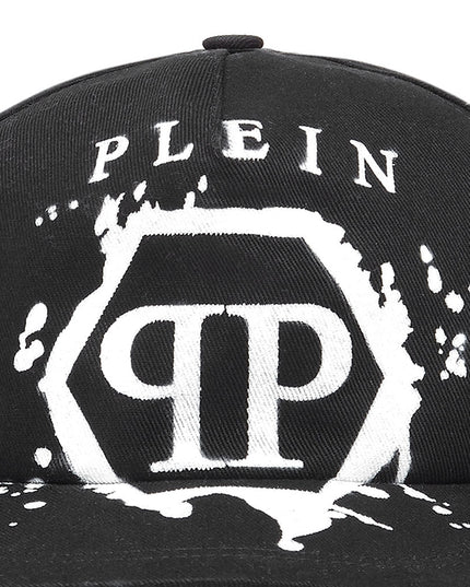 philipp-plein-Black Hexagon Logo Hatt-2ux001-loa04-60100