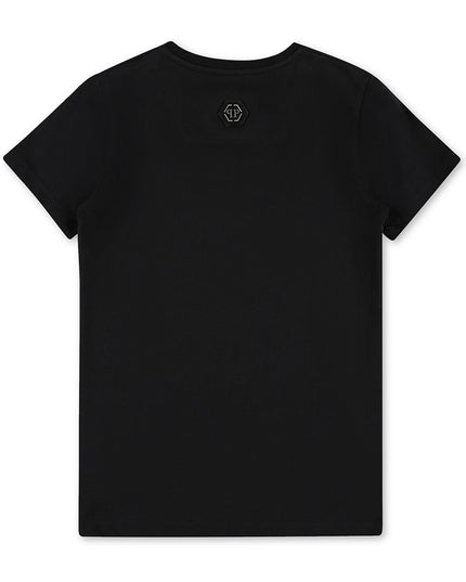 philipp-plein-Black Tattoo Patches T-Shirt-2xm001-laa24-60100