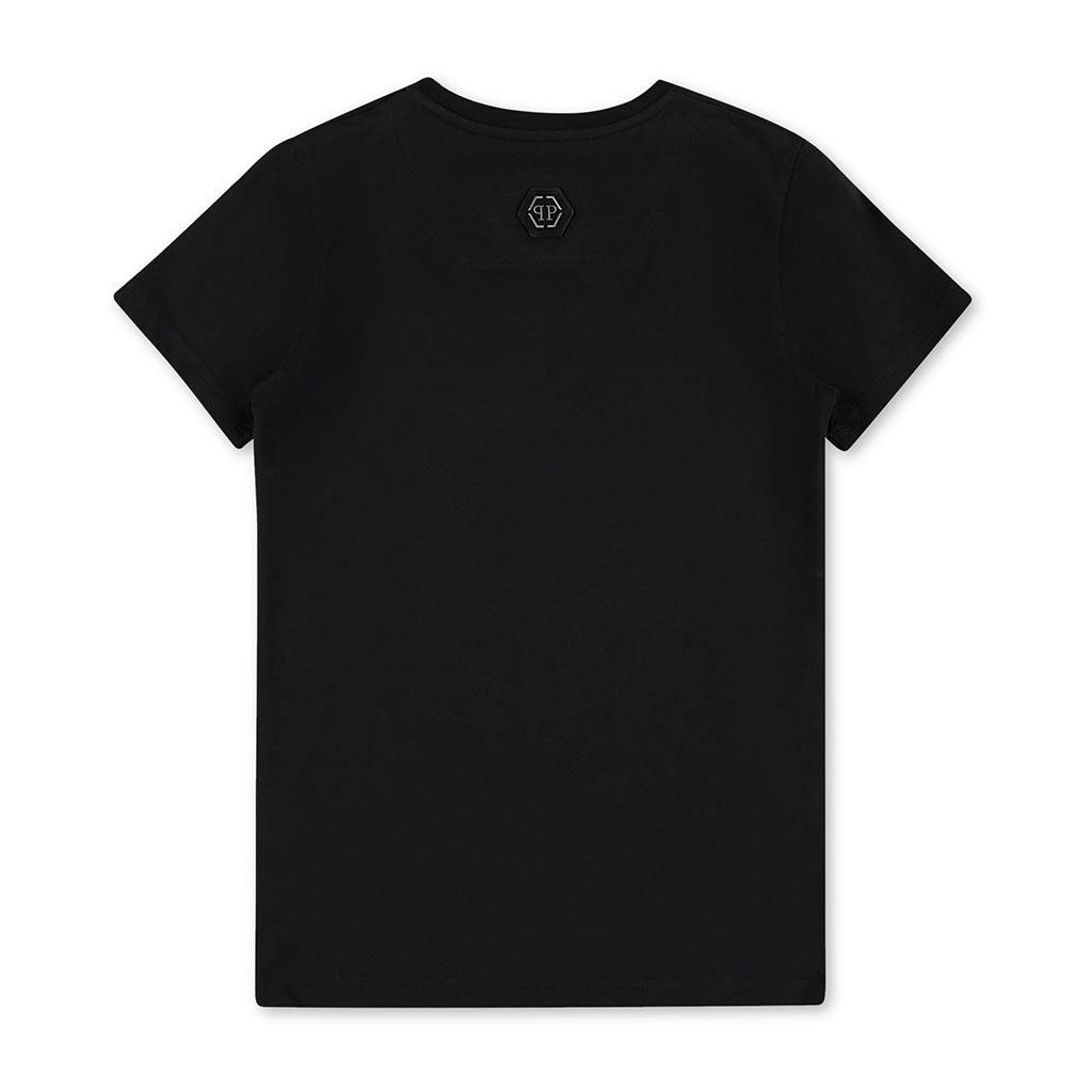 philipp-plein-Black Tattoo Patches T-Shirt-2xm001-laa24-60100
