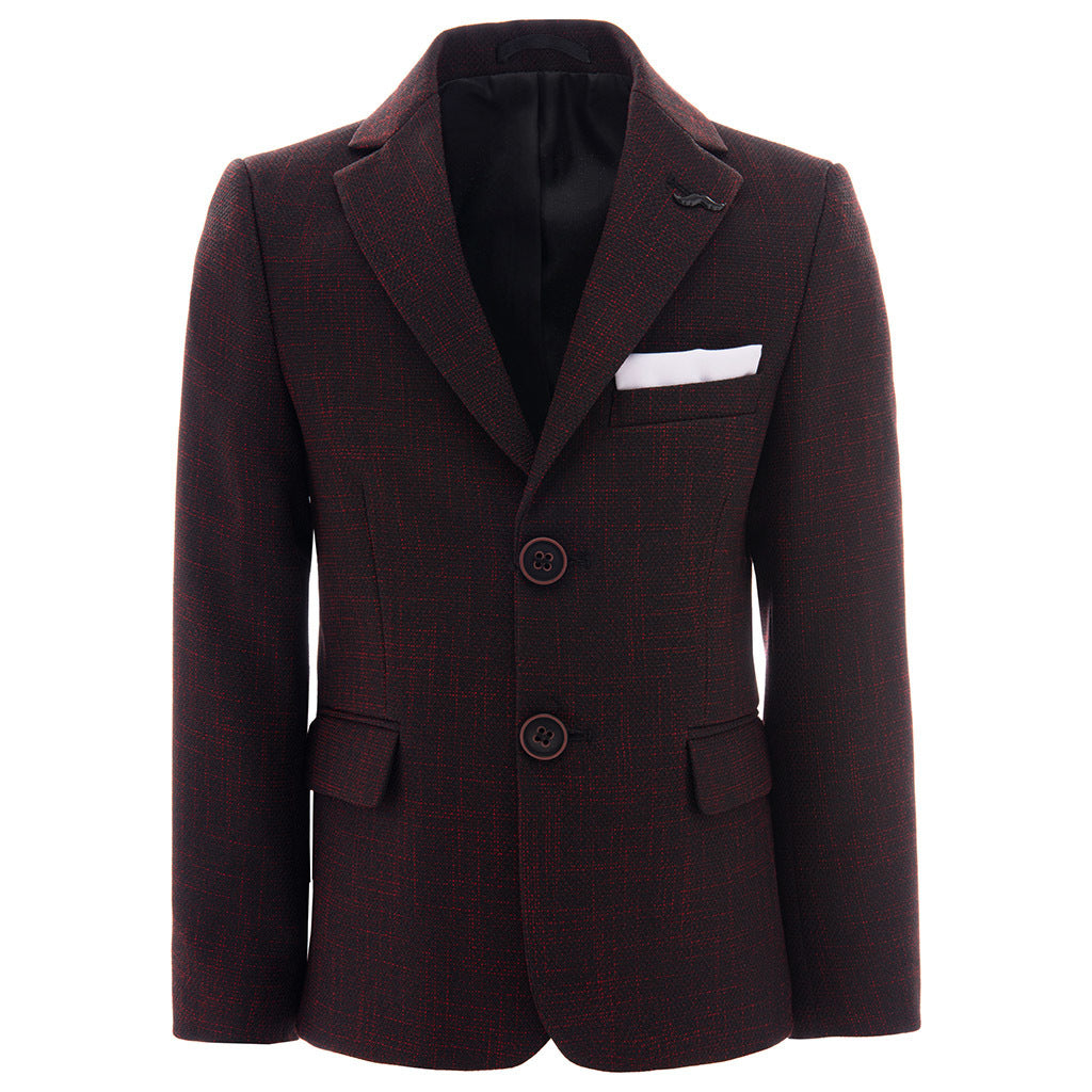 Red Bordeaux Peak Lapel Blazer