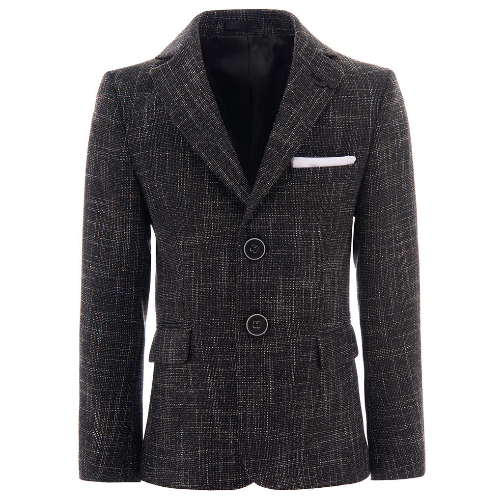 Gray Smoky Peak Lapel Blazer