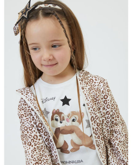 Beige Leopard Print Zip Up
