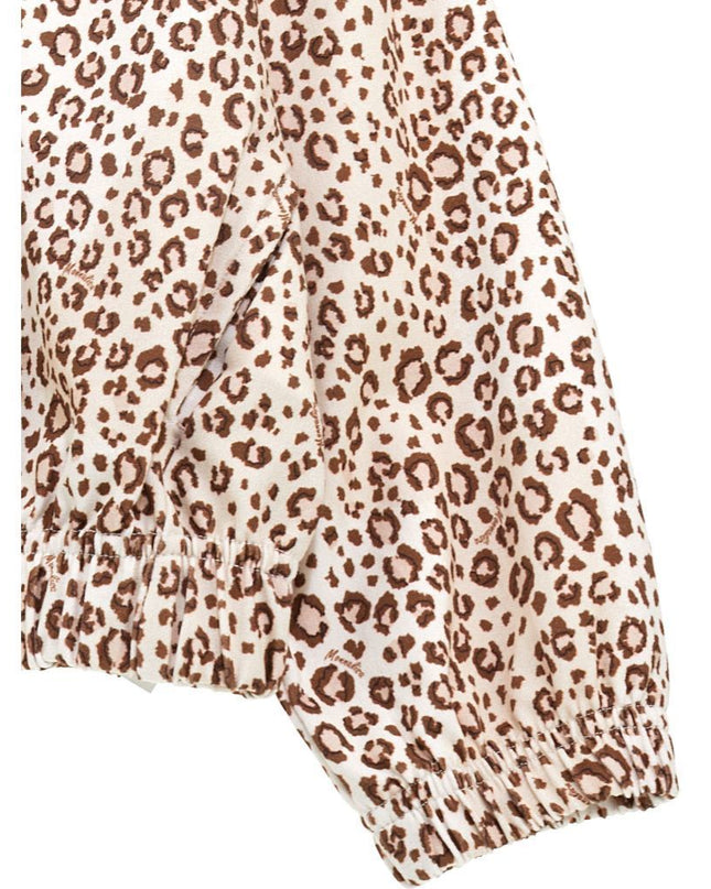 Beige Leopard Print Zip Up