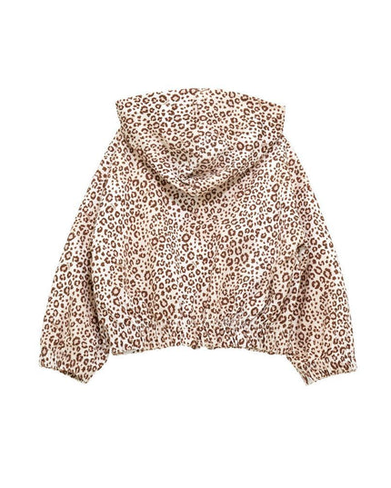 Beige Leopard Print Zip Up