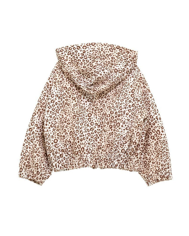 Beige Leopard Print Zip Up