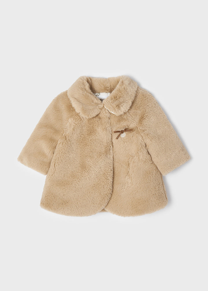 Beige Caramel Faux Fur Coat