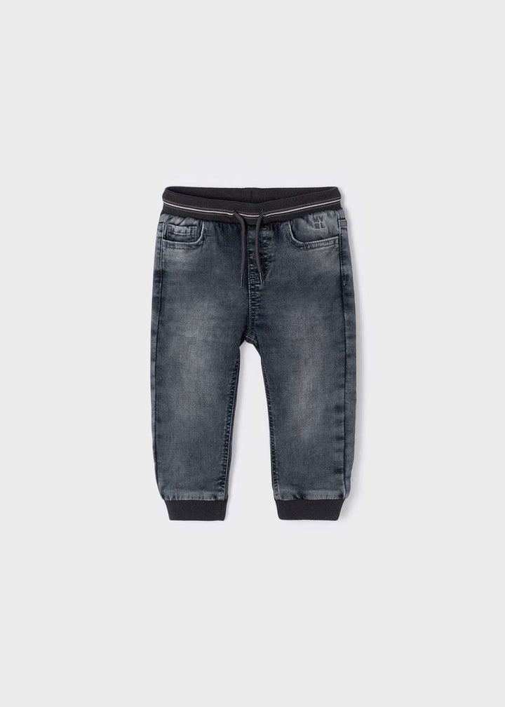 Grey Soft Denim Joggers