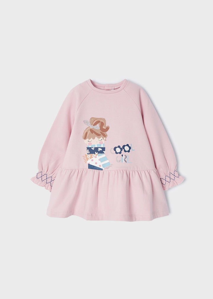 Pink Cool Girl Graphic Fleece Dress