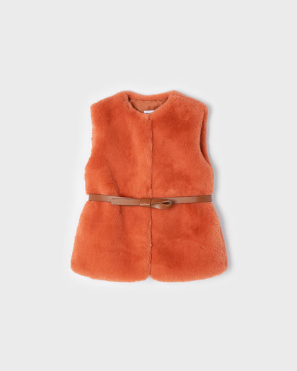 Orange Faux Fur Vest
