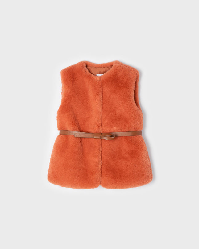 Orange Faux Fur Vest