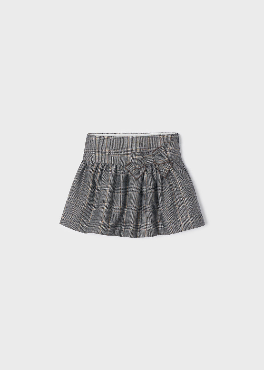 Grey Plaid Bow Skirt