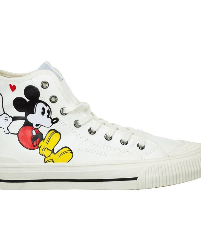 White Mickey Graphic High Top Sneakers