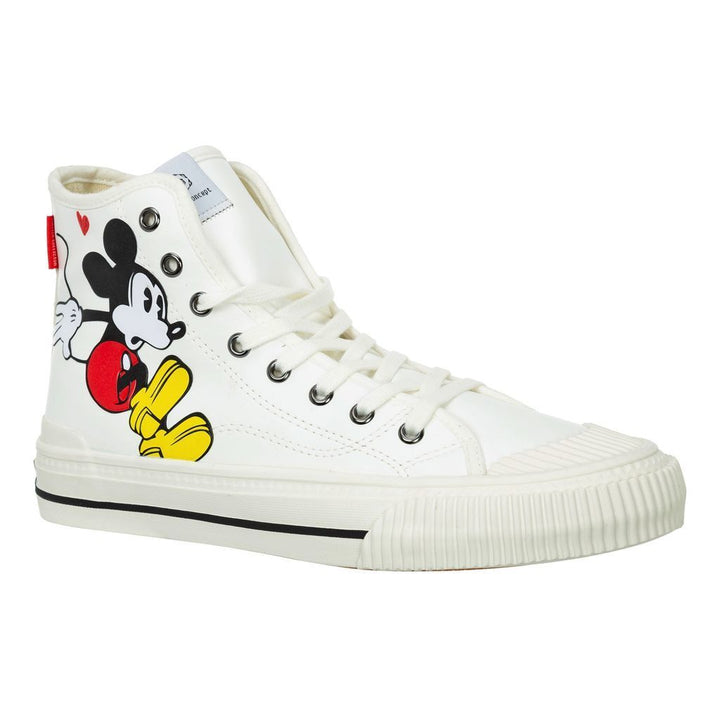 White Mickey Graphic High Top Sneakers