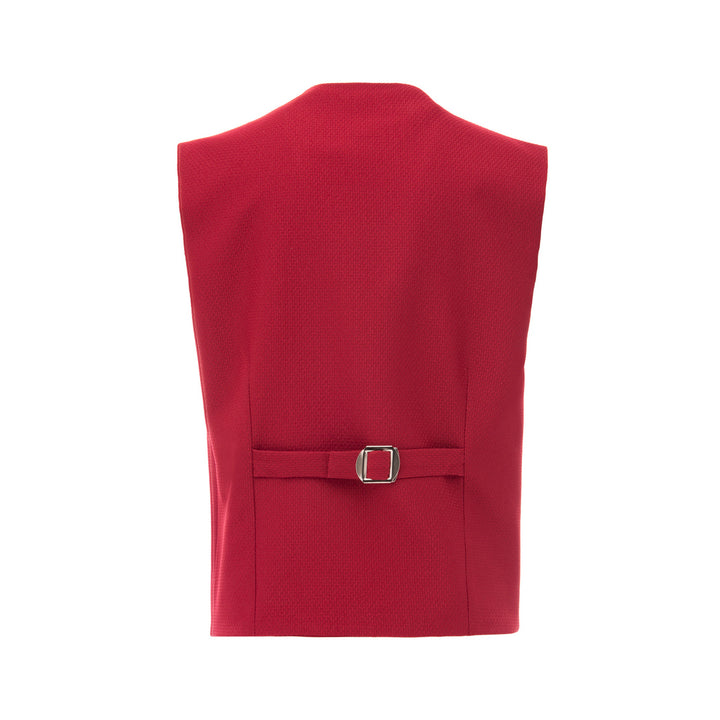 Red Solid Vest & Bowtie