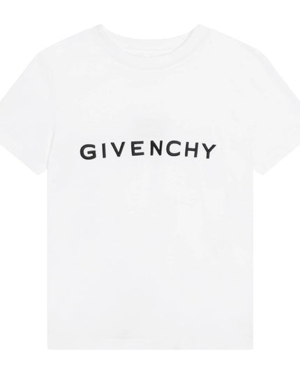 givenchy-h25373-10b-White Logo Print T-Shirt