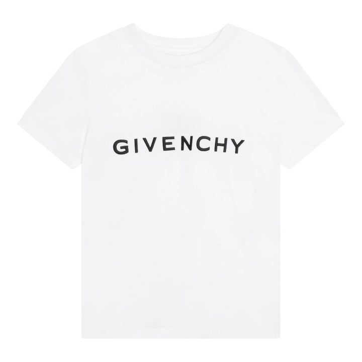 givenchy-h25373-10b-White Logo Print T-Shirt