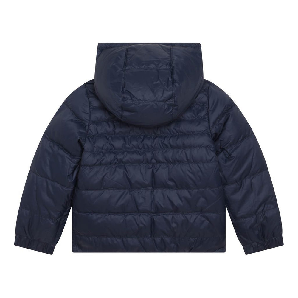 boss-Yellow & Navy Reversible Hooded Puffer Jacket-j26487-616