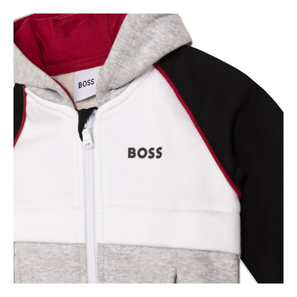 boss-Boys Gray & Black Tracksuit-j08070-09b