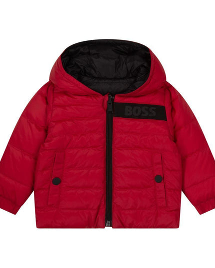 boss-Red & Black Reversible Hooded Puffer Jacket-j06254-99c