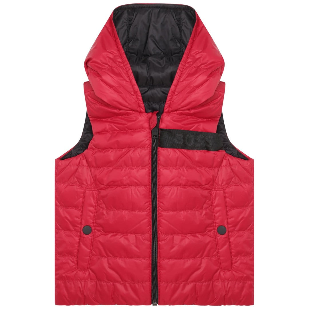 boss-Red & Navy Puffer Jacket-j06253-99c