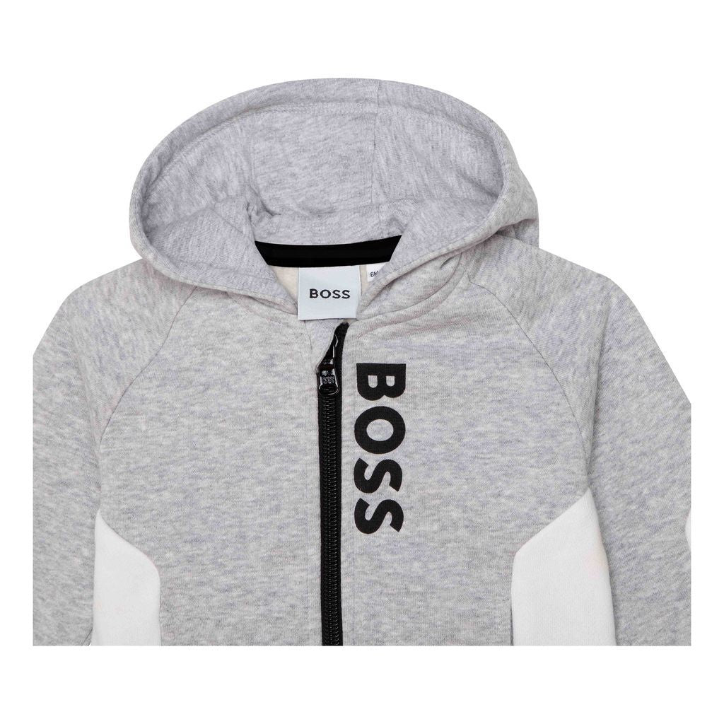 boss-Gray Logo Hoodie-j05973-a32