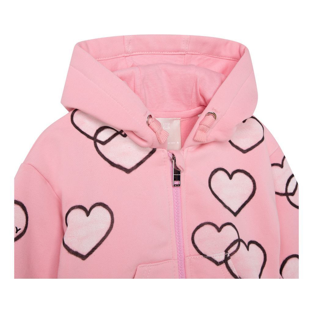 givenchy-h05233-45t-Pink Hearts Zip-Up Hoodie