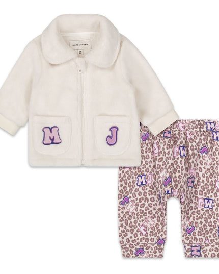 mj-w98154-148-White Cardigan & Pink Trousers Set