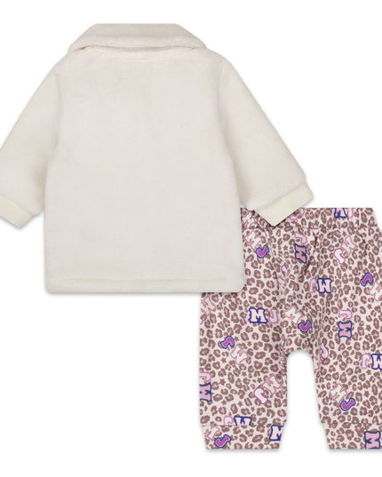 mj-w98154-148-White Cardigan & Pink Trousers Set