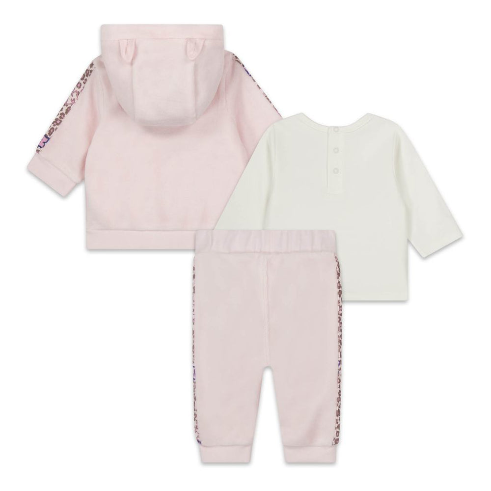 mj-w98153-475-Pale Pink Trousers, Cardigan & T-Shirt Set
