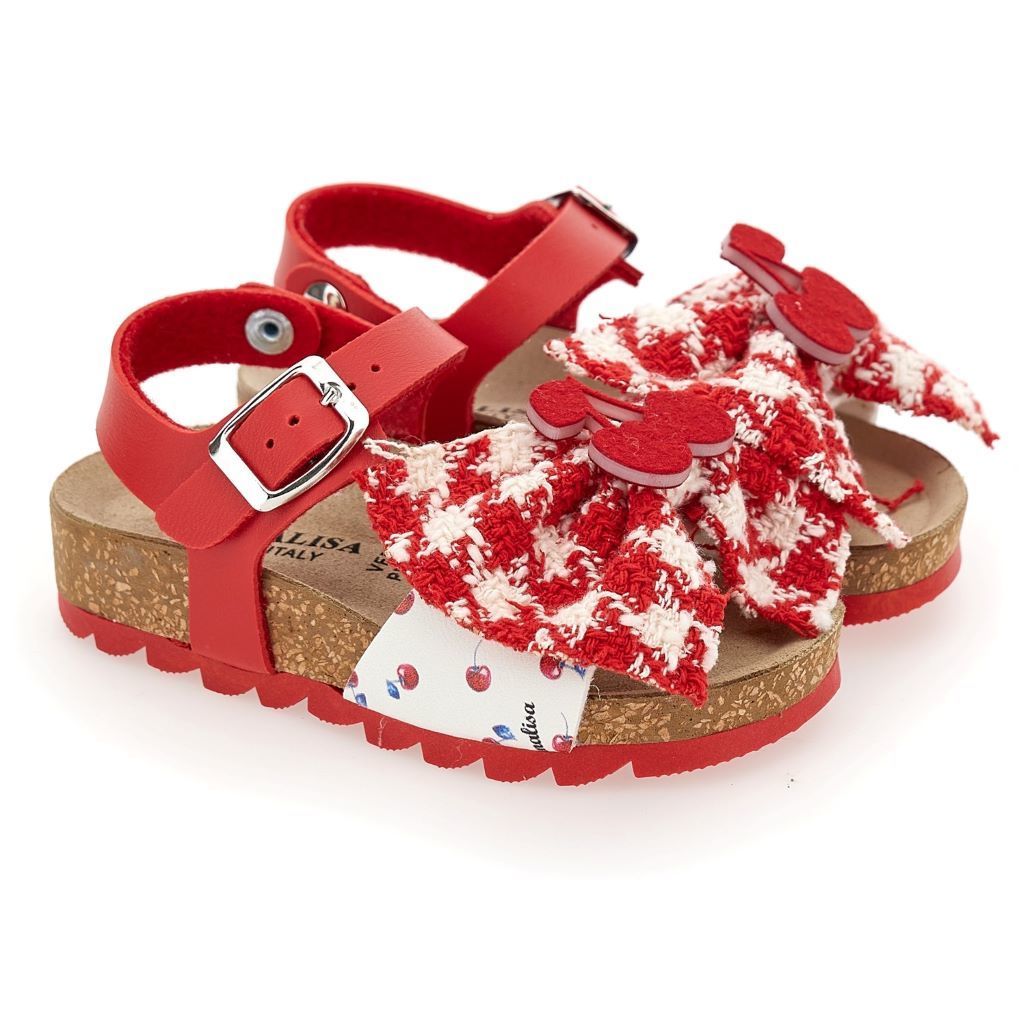 monnalisa-Red & White Sandals-8ca009-1700-0043