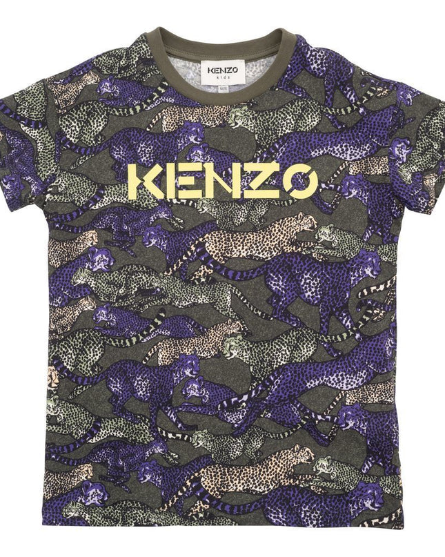 kenzo-Green & Purple Logo T-Shirt-k25661-655
