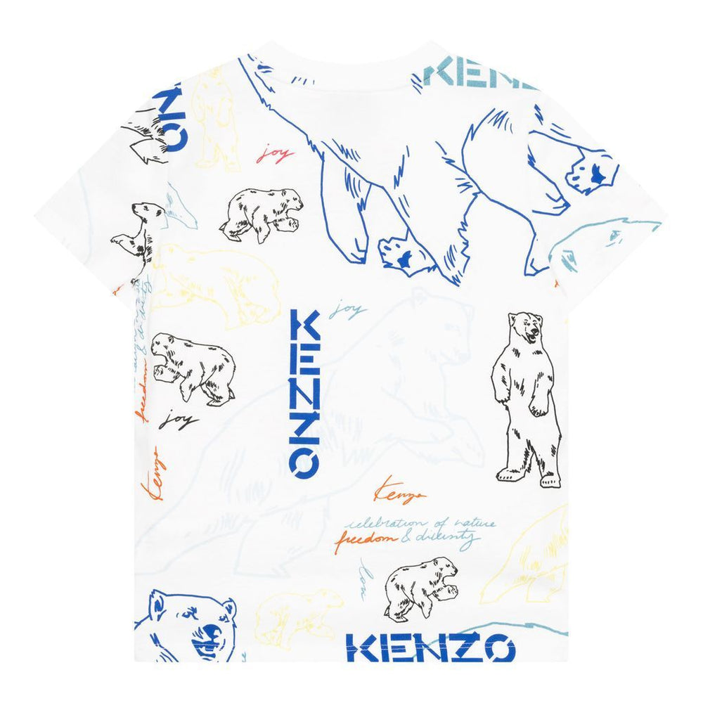 kenzo-White Logo T-Shirt-k25660-10p